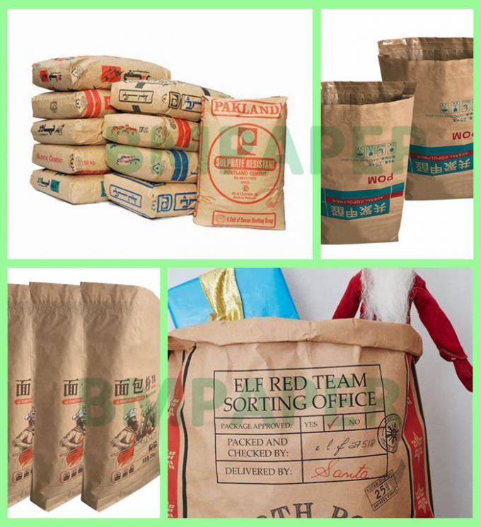 papier d'emballage de sac extensible à 80gsm 90gsm pour dureté des sacs 100cm de ciment la bonne