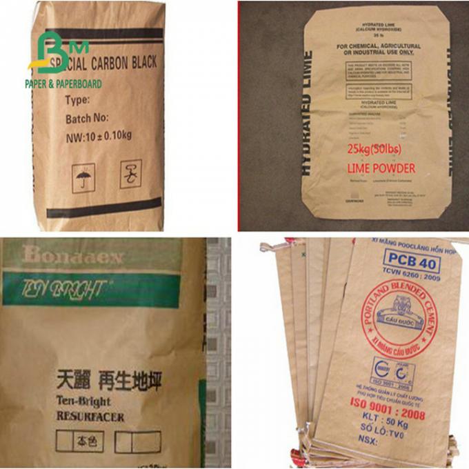 Papier semi extensible à haute résistance de la force 80GSM 90GSM emballage pour des sacs de ciment