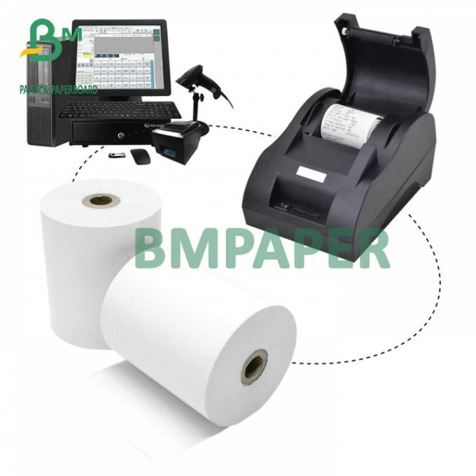 petit pain blanc élevé de papier thermosensible de caisse enregistreuse de 48g 55g pour la machine de position