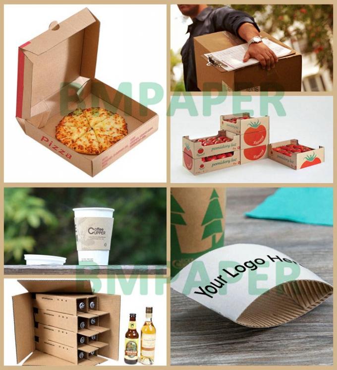 papier 140gsm + 170gsm ondulé imprimé à mur unique pour e cannelure de douilles de café