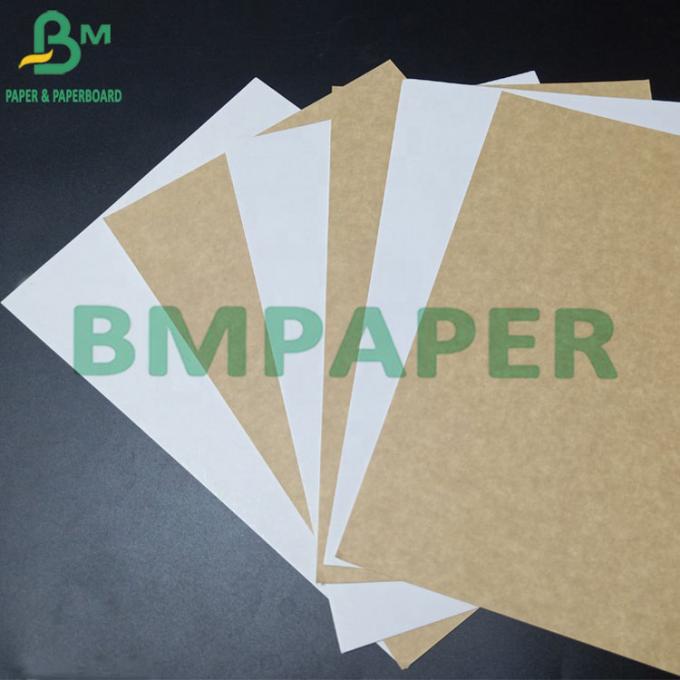 Un papier d'emballage blanc enduit non-toxique de côté avec l'emballage de prêt-à-manger de dos de Brown