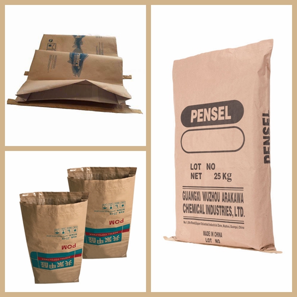 Couleur extensible de papier de papier d'emballage de sac 50kg à sac chimique de ciment Brown