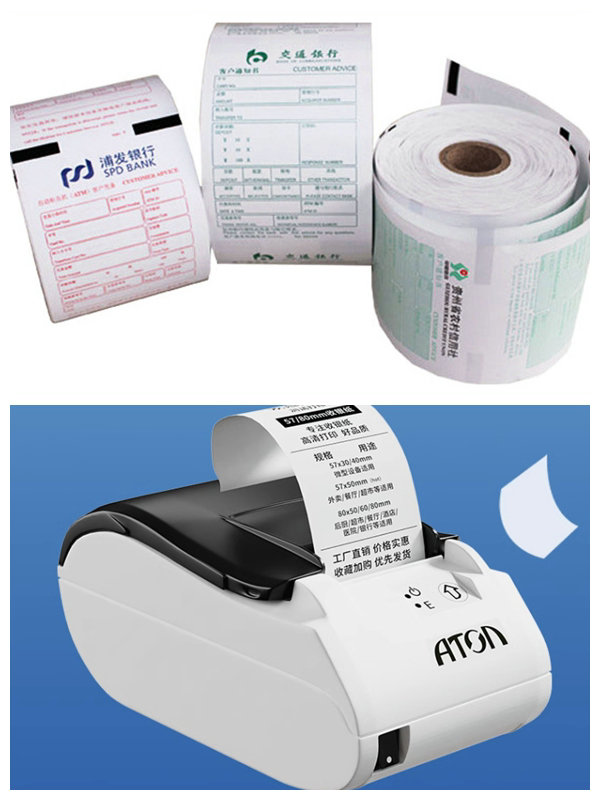 Petit pain de la meilleure qualité de papier thermosensible de caisse enregistreuse de la qualité 55gr 80x80mm 57x40mm pour la position de banque