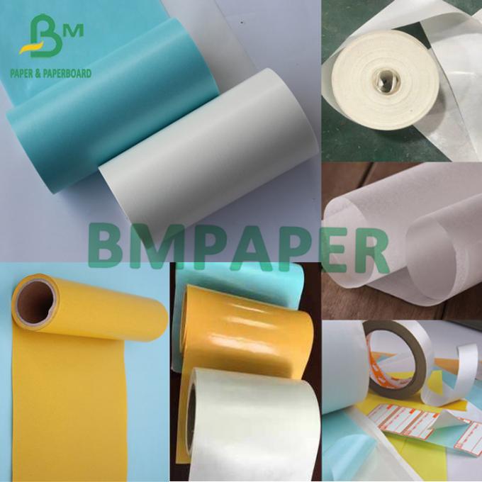 Papier d'auto-collant à faire à revêtement de papier d'autocollant la résistance à hautes températures 58g-120g bleu jaune blanc