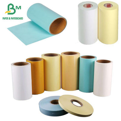 Papier d'auto-collant à faire à revêtement de papier d'autocollant la résistance à hautes températures 58g-120g bleu jaune blanc