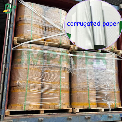 Papier ondulé simple face blanc 1,1 mm pour carton d'emballage, cannelure F, 787 x 1092 mm