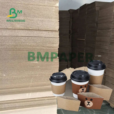 Feuilles à mur unique de carton ondulé d'e cannelure pour la couverture de tasse de café de Brown