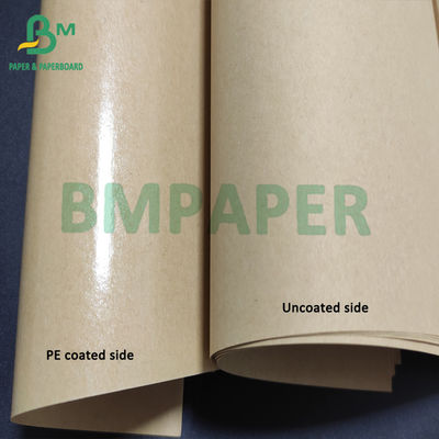 Papier couché par PE simple d'actions de tasse, catégorie comestible de papier de Brown emballage 70g + de PE 15g