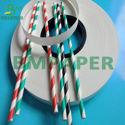 La catégorie comestible blanche imprimée jetable empaquettent 13mm Straw Paper Roll For Drinking