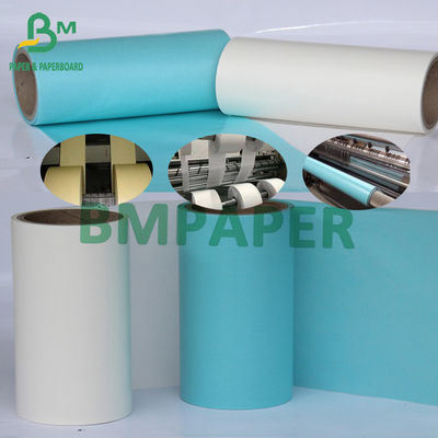 Papier d'auto-collant à faire à revêtement de papier d'autocollant la résistance à hautes températures 58g-120g bleu jaune blanc