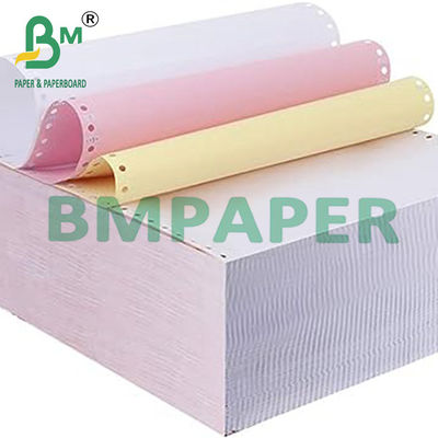 Papier d'ordinateur sans carbone en forme continue avec blanc rose jaune