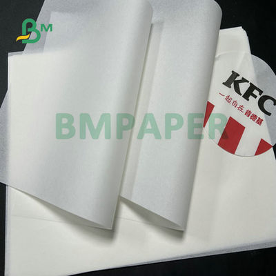 30 gm 50 gm Papier blanchi 100% alimentaire résistant à la graisse Pour Hambourg Emballé 11 x 17 pouces