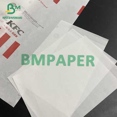 30g-80g Rouleau de papier blanc imperméable à la graisse de haute qualité enveloppement alimentaire Master Roll Taille personnalisée