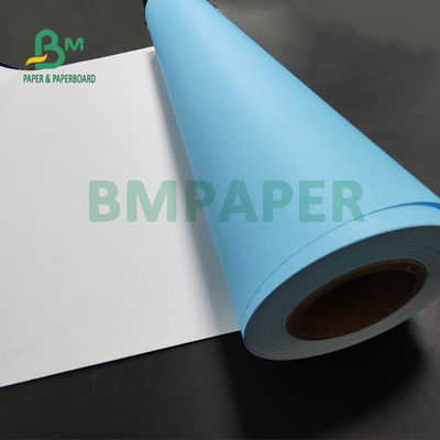 80gr papier bleu en rouleau arrière blanc pour le dessin d'ingénierie CAO 880mm x 150m 3'' cœur