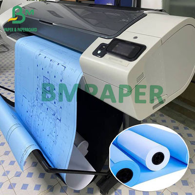 A0 A1 80gms papier bleu imprimé blanc 50 mètres de dos rouleau 2 pouces Noyaux, 5 pièces un carton