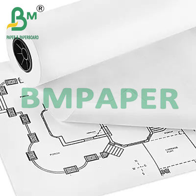 24&quot; x 150ft 20lb papier en papier blanc CAO rouleaux à jet d'encre pour le dessin d'ingénierie