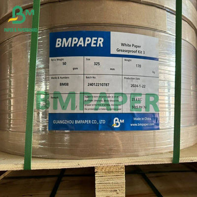 Kit de papier à l'épreuve de la graisse blanc de haute qualité en rouleau de papier d'emballage alimentaire largeur 325 mm 650 mm