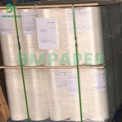 40 à 60 grammes de papier vitreux brillant d'un côté pour le dos de l'étiquette