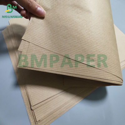 Papier artisanal brun à nervures de 60 grammes pour l'emballage de cadeaux résistant aux larmes 70 x 100 cm
