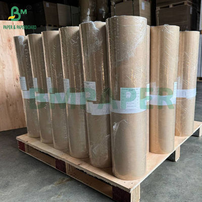 60 grammes 30 pouces Largeur 1 côté MG Papier kraft à côtes brun pur Pour emballage