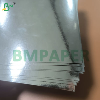 Papier cartonné miroir argenté, feuilles de papier métallisé une face