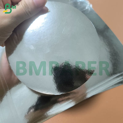 Papier cartonné miroir argenté, feuilles de papier métallisé une face