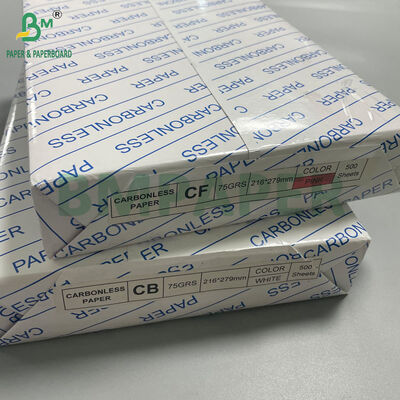 60GSM Papier sans carbone blanc brillant CB CF de 216 x 279 mm pour l'impression au laser