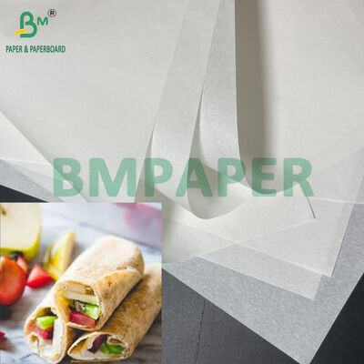 Résistant à l'humidité 25 à 40 grammes de rouleau de papier blanc de qualité alimentaire pour emballer des tortillas