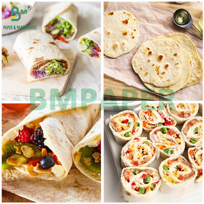 25 gr 28 gr 30 gr 34 gr papier d'emballage de tortillas blanches résistant à l'humidité