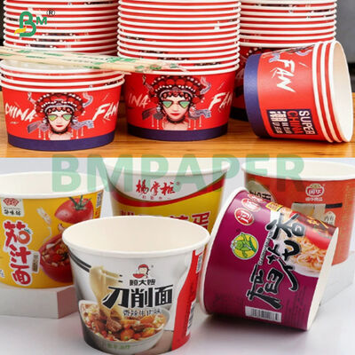 Pâte de bois vierge PE stratifiée Instant Noodle Cup Bowl Papier brut anti-fuite