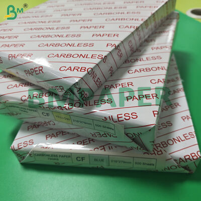 80 grammes de papier sans carbone NCR CFB jaune rose pour l'impression numérique 216 x 279 mm