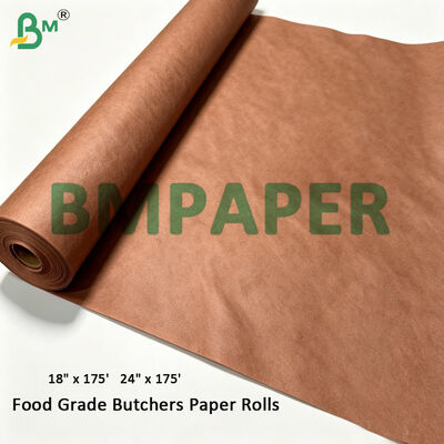 Rouleaux de papier kraft pour bouchers de qualité alimentaire de 18 pouces, couleur rose, 60 g/m² x 18 pouces de large x 175 pieds de long