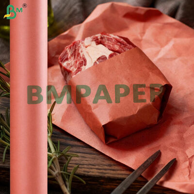 Rouleau de papier de boucher rose pêche de qualité alimentaire 66 g/m² pour fumer la viande 18'' 24'' x 175'