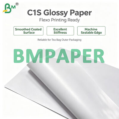 C1S 80gm Papier recouvert de couche brillante d'un côté pour sacs à thé Enveloppes extérieures